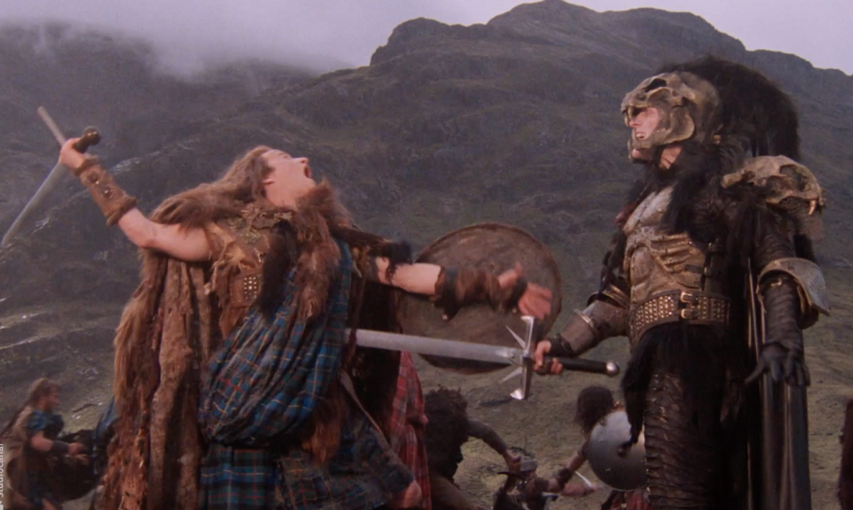 Clancy Brown (R) as Kurgan in Highlander.  (Studiocanal)