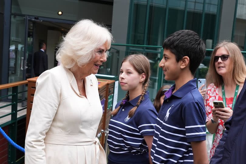 Camilla was introduced to ball boys and girls