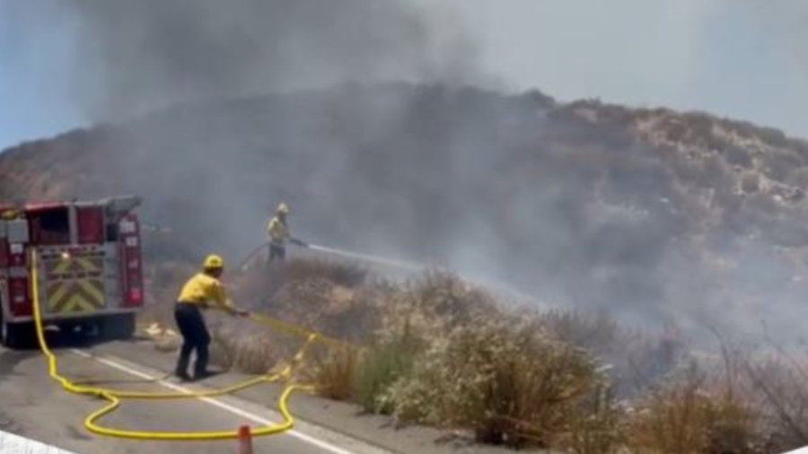 Evacuations were ordered as the Hills Fire continues burning in Riverside County on July 5, 2024. (CAL FIRE/ Riverside County Fire Department)