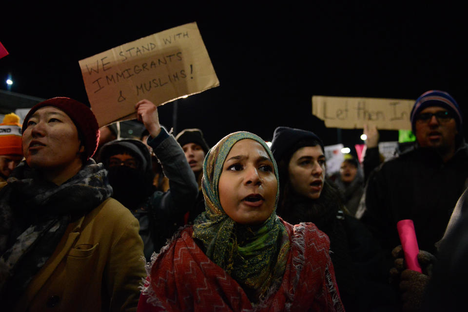 Protests at JFK over travel ban