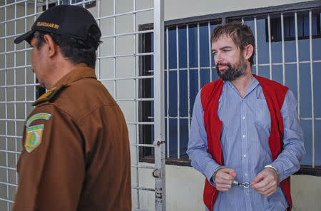 Frenchman Felix Dorfin, who was sentenced to death for drugs trafficking, walks before his trial at Mataram court in Lombok island, West Nusa Tenggara province, Indonesia May 20, 2019. Antara Foto/Ahmad Subaidi via REUTERS