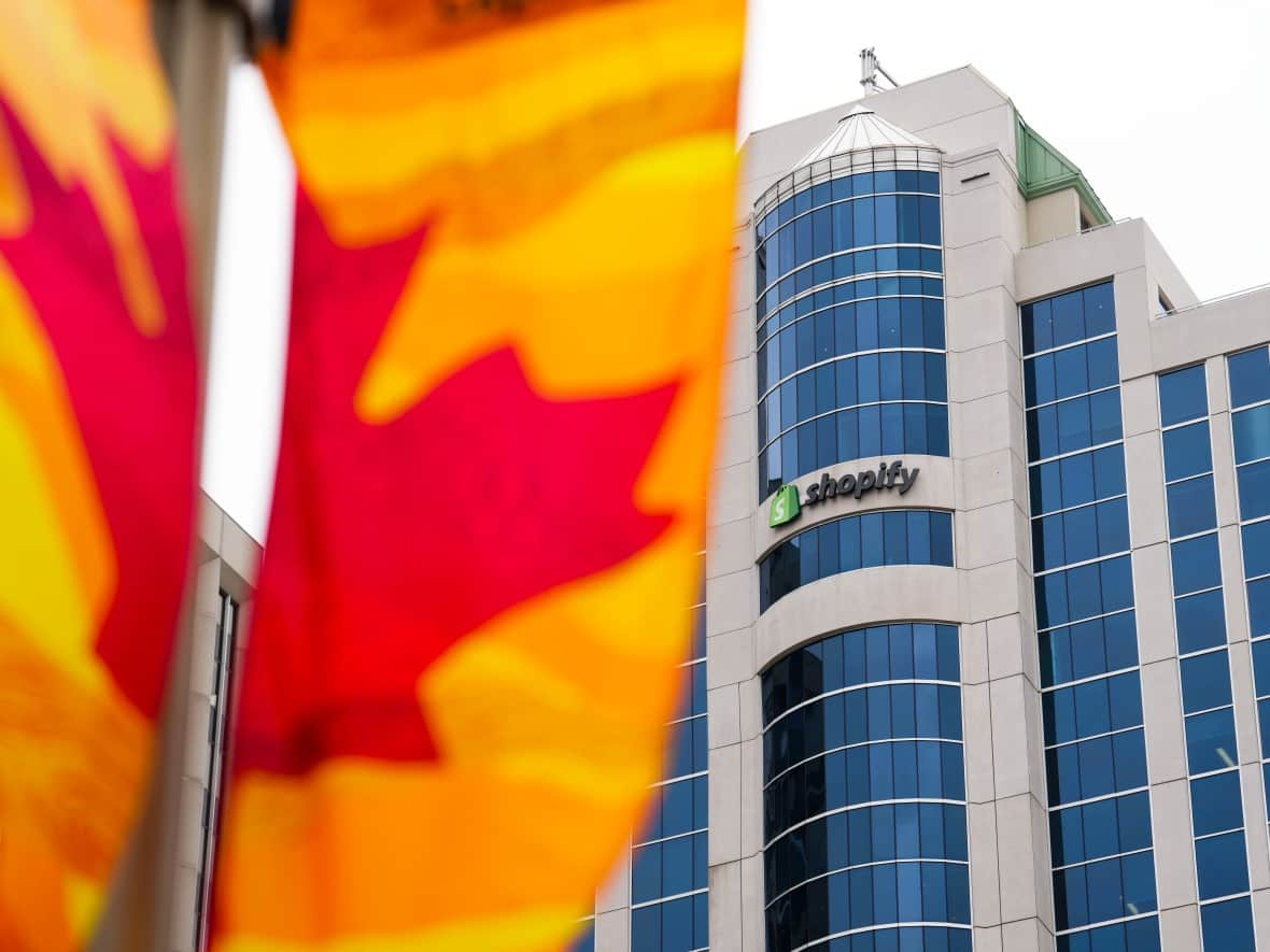 Shopify headquarters in Ottawa in May 2022. The company says the online store for Libs of TikTok, a series of anti-LGBTQ social media accounts, is not currently violating Shopify rules. (Sean Kilpatrick/The Canadian Press - image credit)