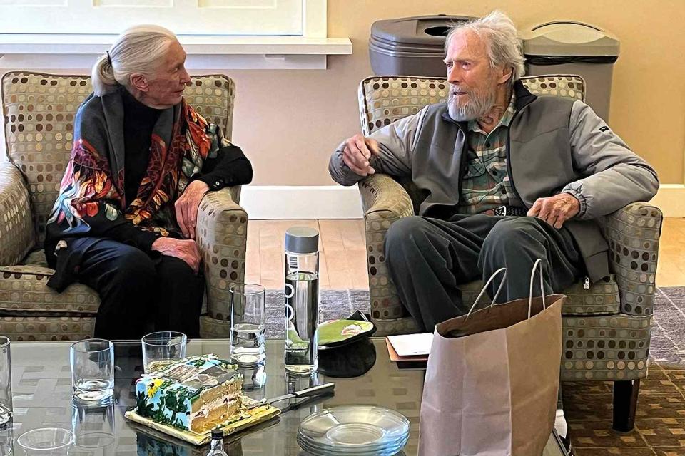 <p>MEGA</p> Jane Goodall (Left) and Clint Eastwood (Right) on March 24, 2024