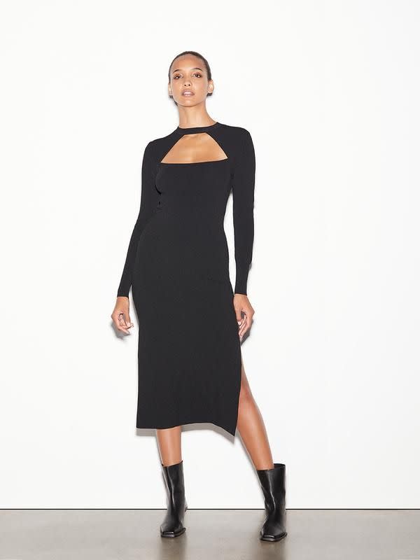 Cutout Sweater Dress Noir