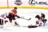 Nov 11, 2018; Sunrise, FL, USA; Florida Panthers center Aleksander Barkov (16) scores a goal past Ottawa Senators goaltender Mike McKenna (33) during the second period at BB&T Center. Steve Mitchell-USA TODAY Sports