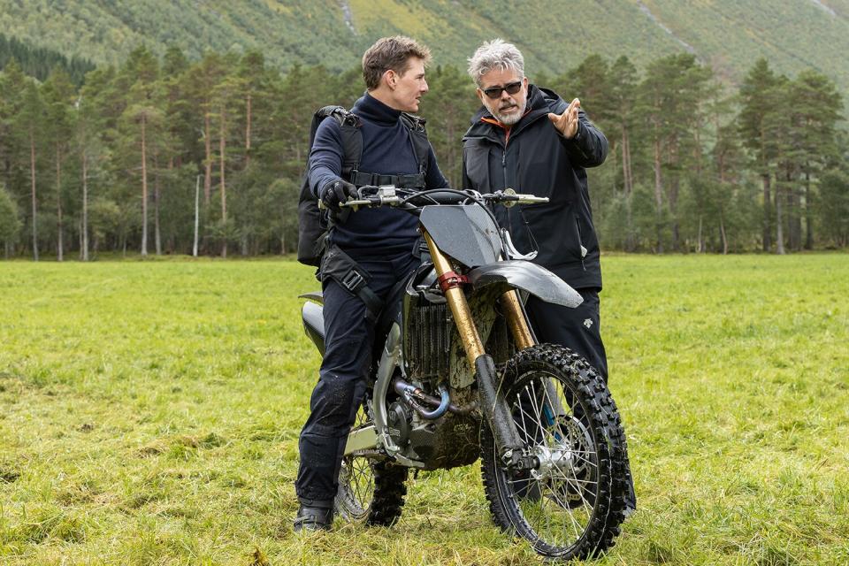 Tom Cruise and Christopher McQuarrie on the set of 'Mission: Impossible Dead Reckoning - Part One'