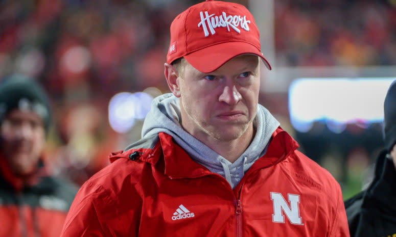 Nebraska Huskers head coach Scott Frost against Iowa.