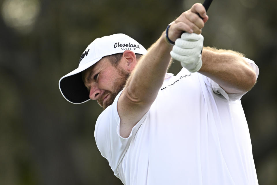 Shane Lowry, of Ireland, tees off on the 11th hole during the first round of the Arnold Palmer Invitational golf tournament, Thursday, March 7, 2024, in Orlando, Fla. (AP Photo/Phelan M. Ebenhack)