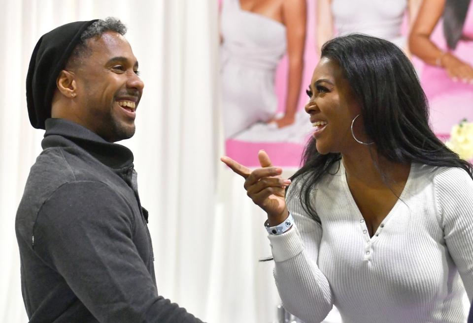 ATLANTA, GEORGIA – FEBRUARY 08: Marc Daly and Kenya Moore attend 2020 Bronner Brothers International Beauty Show at Georgia World Congress Center on February 08, 2020 in Atlanta, Georgia. (Photo by Paras Griffin/Getty Images)