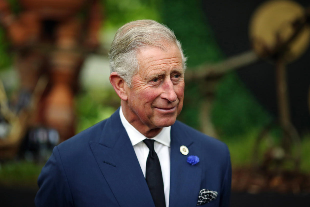 LONDON, ENGLAND - SEPTEMBER 11:  Prince Charles, Prince of Wales speaks to guests during a reception to celebrate the 21st anniversary of Duchy originals products at Clarence House on September 11, 2013 in London, England. The reception was held in the gardens of Clarence House, and attended by Duchy suppliers, Waitrose and other international stockists, customers, charitable beneficiaries and representatives of some of the charities who benefit from the sale of the products.  (Photo by Dan Kitwood - WPA Pool/Getty Images)