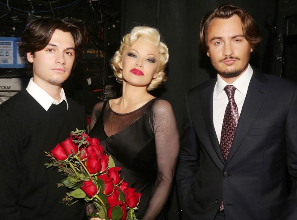 Pamela Anderson and sons Dylan, Brandon