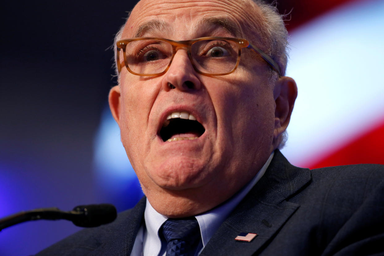 Former New York Mayor Rudy Giuliani, now one of President Donald Trump's attorneys, abruptly resigned from his law firm,&nbsp;Greenberg Traurig. (Photo: Joshua Roberts / Reuters)
