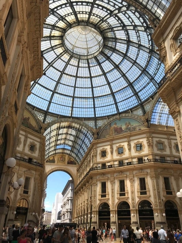 the glass dome in the Galleria Vittorio Emanuele II