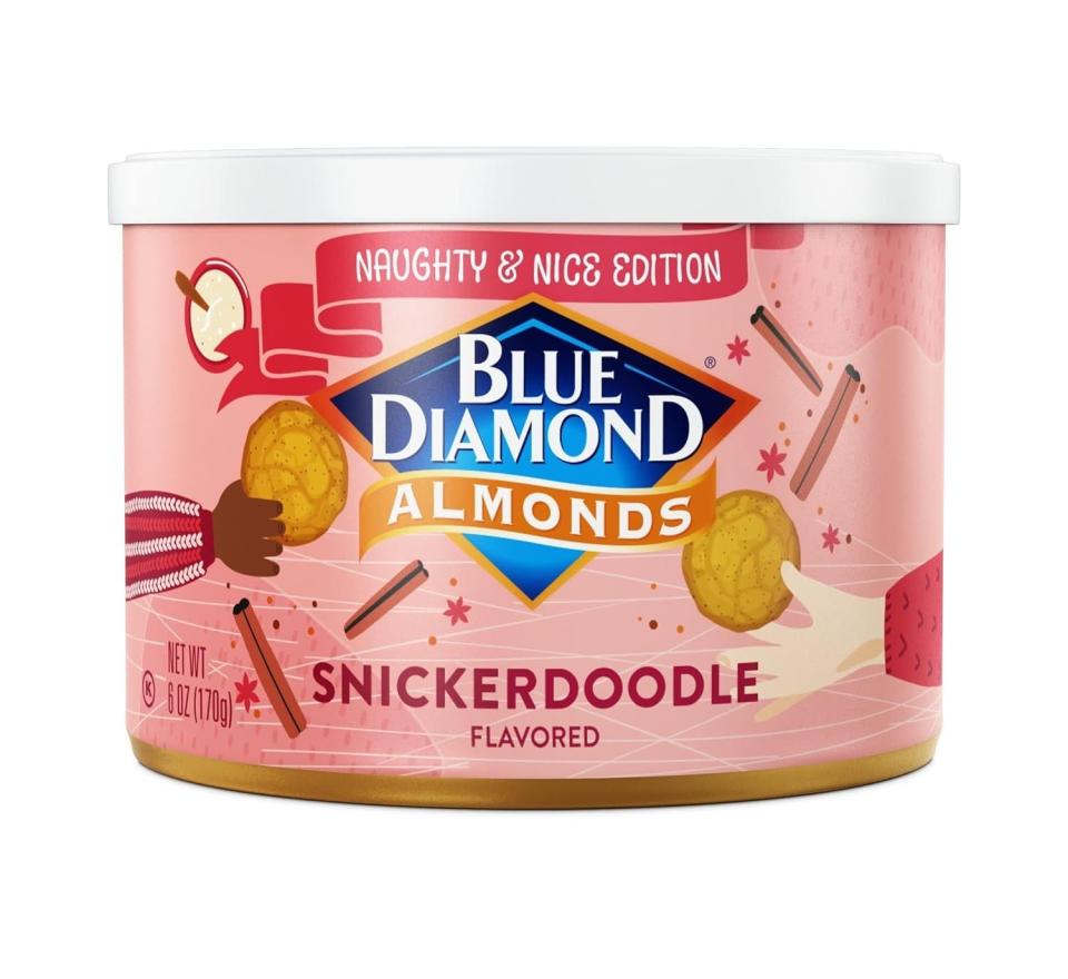 <p><a href="https://www.amazon.com/Blue-Diamond-Almonds-Snickerdoodle-Resealable/dp/B0B36RX42H?tag=syn-yahoo-20&ascsubtag=%5Bartid%7C2141.g.46617476%5Bsrc%7Cyahoo-us" rel="nofollow noopener" target="_blank" data-ylk="slk:Shop Now;elm:context_link;itc:0;sec:content-canvas" class="link ">Shop Now</a></p><p>Snickerdoodle Holiday Snack Nuts</p><p>amazon.com</p><p>$4.19</p><span class="copyright">Blue Diamond Almonds</span>