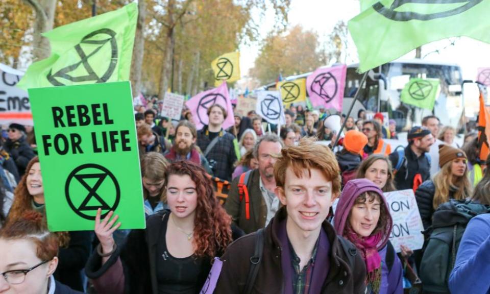 The Extinction Rebellion protest in London on Saturday