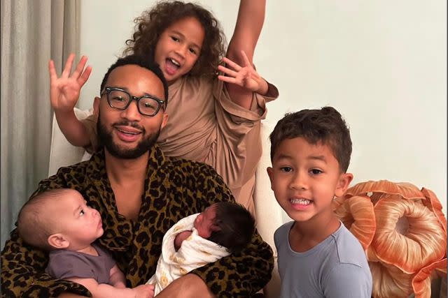 <p>John Legend/Instagram</p> John Legend with his four children