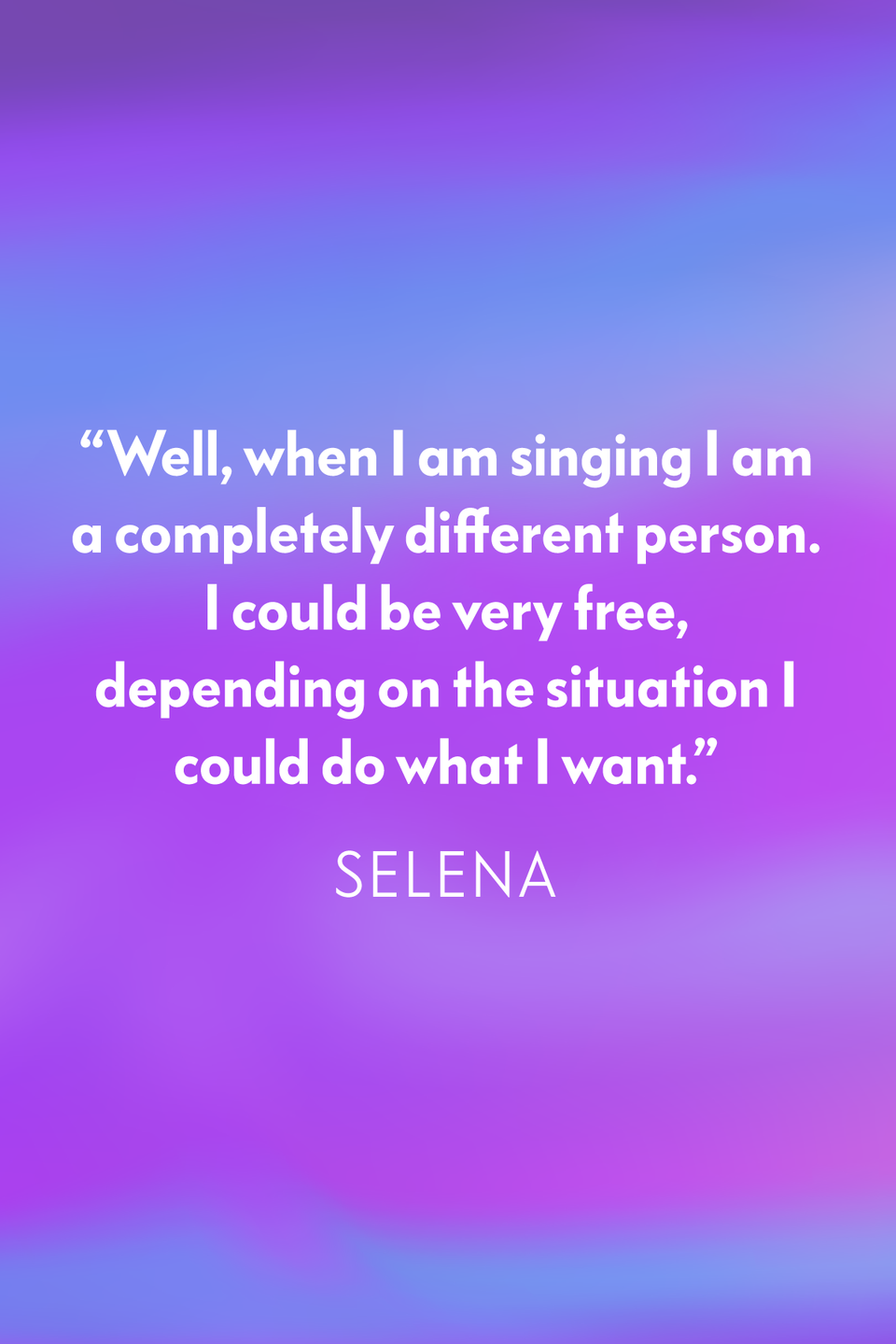 On how music frees her
