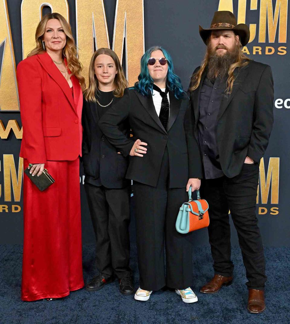 Morgane Stapleton, Ada Stapleton, Wayland Stapleton and Chris Stapleton attend the 57th Academy of Country Music Awards on March 07, 2022 in Las Vegas, Nevada