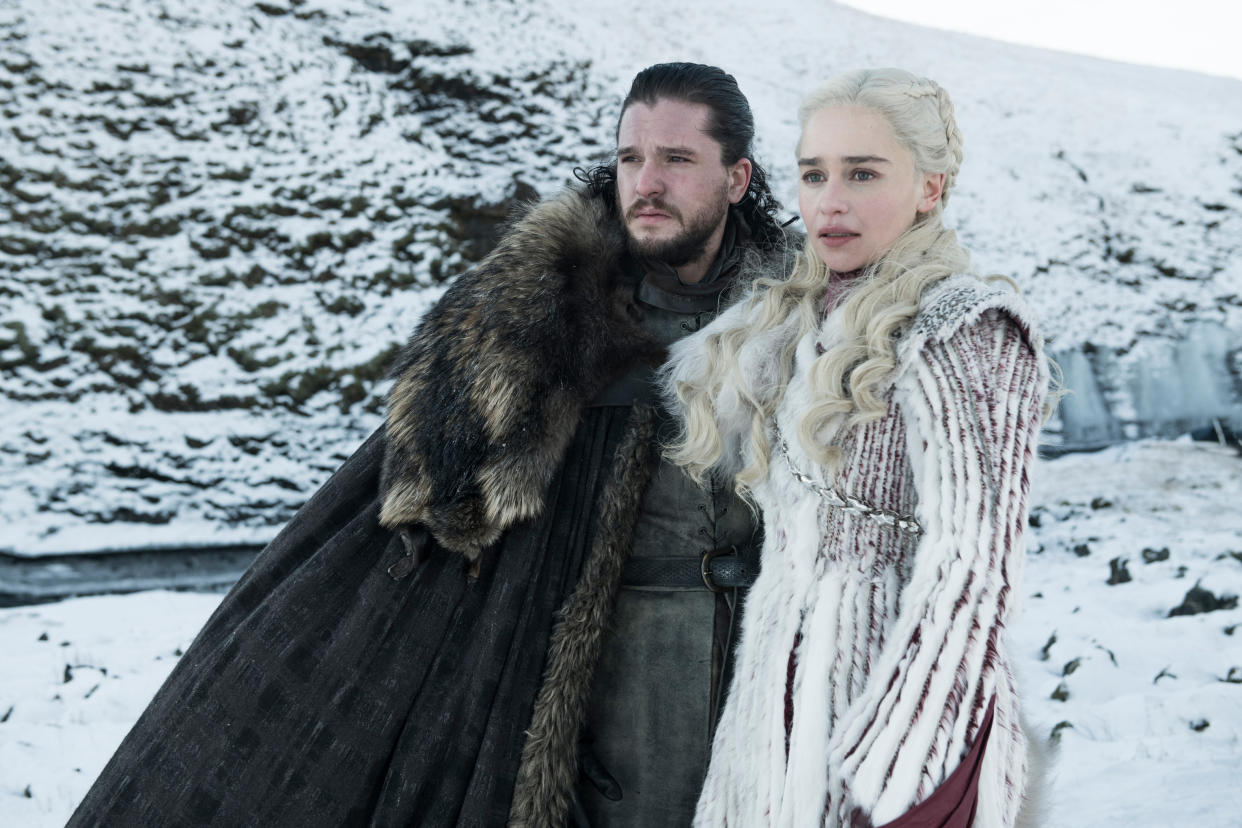 Jon Snow (Kit Harington) and Daenerys Targaryen (Emilia Clarke) face the endgame on the final season of ‘Game of Thrones’ (Photo: Helen Sloan/HBO)