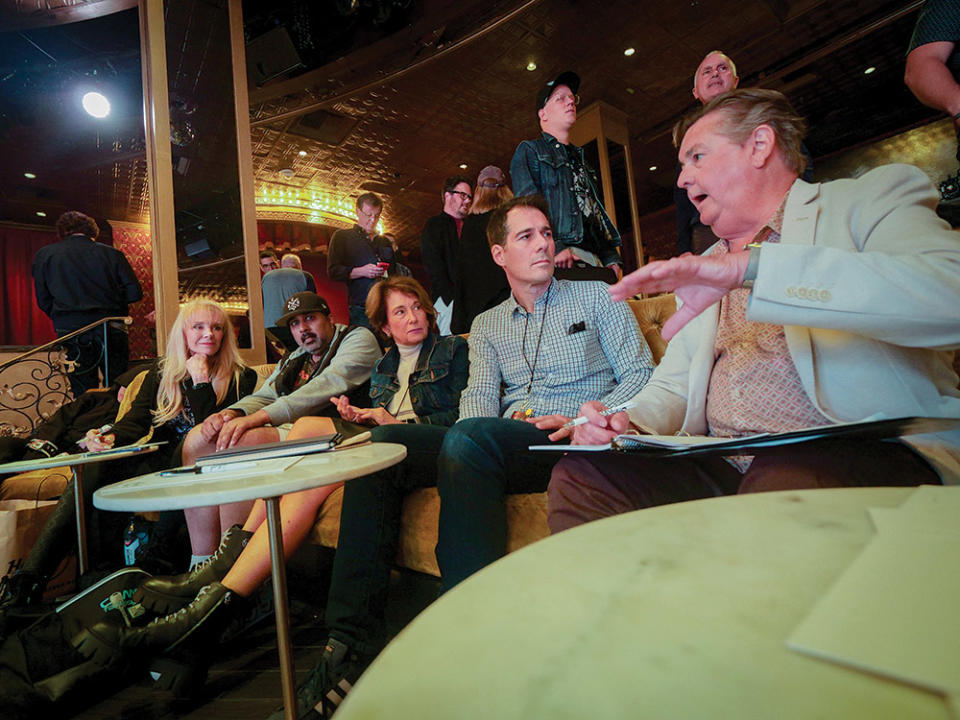 Writer Joel Stein second from right chatted with four comedy campers at the Hollywood Roosevelt