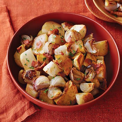 Bacon-Roasted Potatoes and Shallots