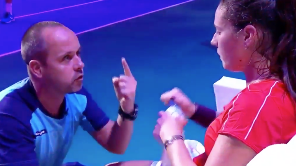 Kasatkina’s coach delivered an inspired speech. Image: WTA