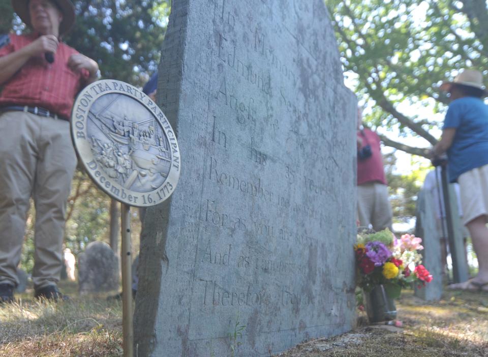 In 2022, a commemorative marker was placed at the gravesite of Boston Tea Party participant Edmund Sears at the Sears Cemetery in Brewster.