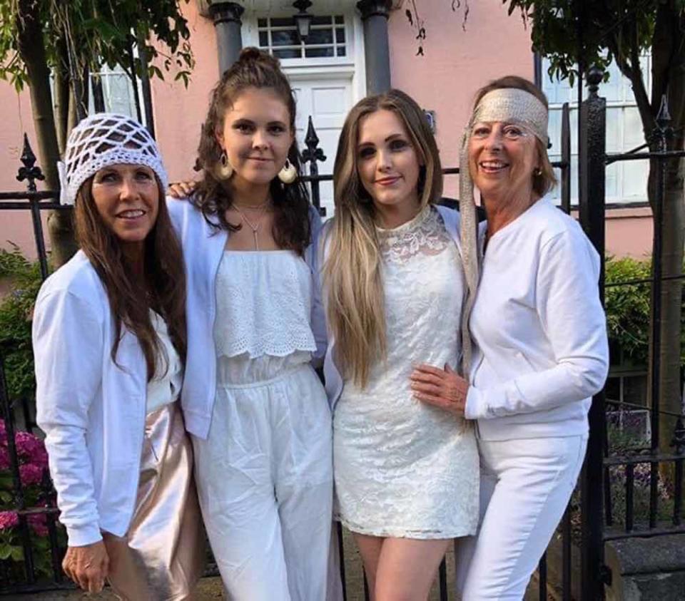 Jane and her two daughters on her hen party in May 2016(Collect/PA Real Life).