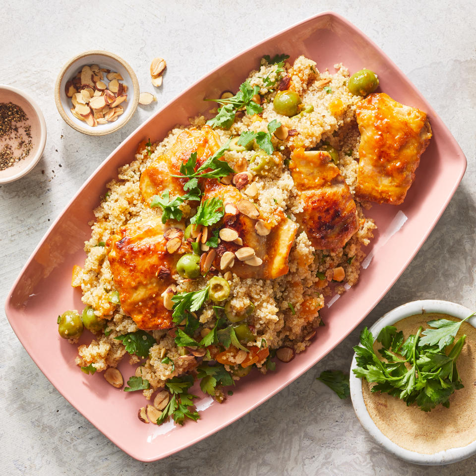 Apricot-Glazed Chicken with Quinoa Pilaf