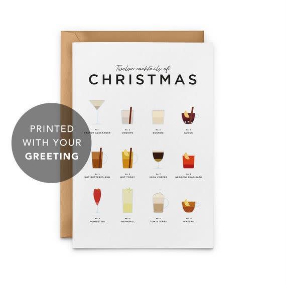 Christmas Cocktail Recipe Cards (25 cards)