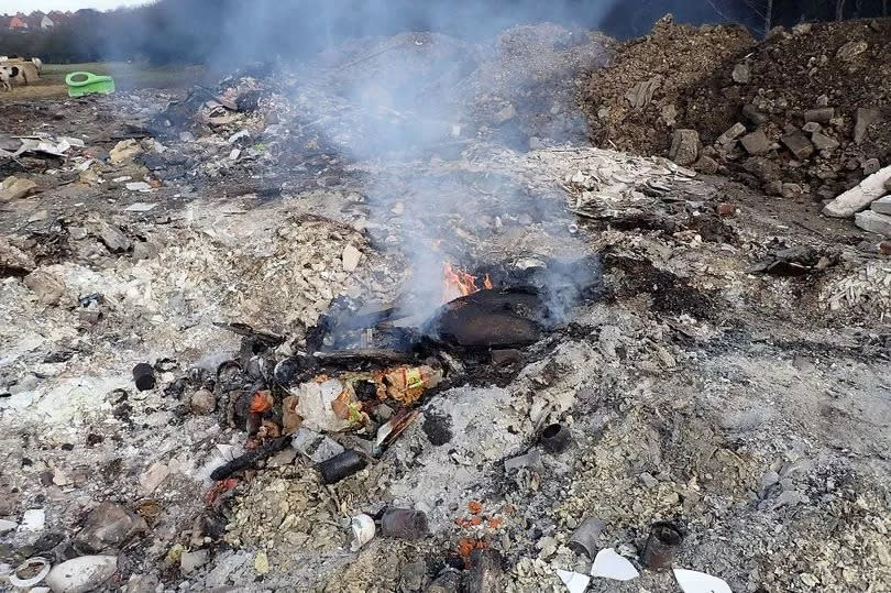 There was a fire burning when officers from the Environment Agency, Durham County Council, and Durham and Darlington Fire and Rescue attended in January 2023