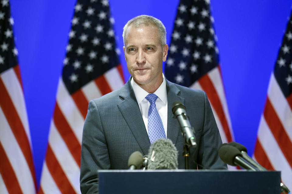 Rep. Sean Patrick Maloney speaks to reporters in Washington, D.C.