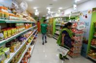 A customer shops inside a Patanjali store in Ahmedabad