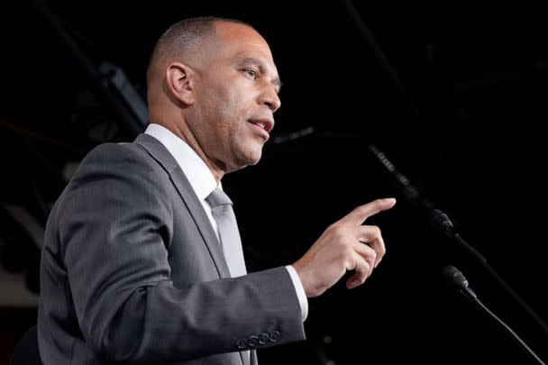 PHOTO: Hakeem Jeffries speaks during a news conference May 24, 2023, on Capitol Hill in Washington. (Mariam Zuhaib/AP, FILE)