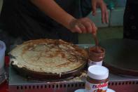 Crepes being readied to fuel the appetites of hungry revelers at Sunburn 2011