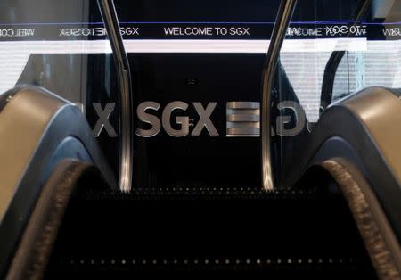 An SGX sign is pictured at Singapore Stock Exchange July 19, 2017. REUTERS/Edgar Su