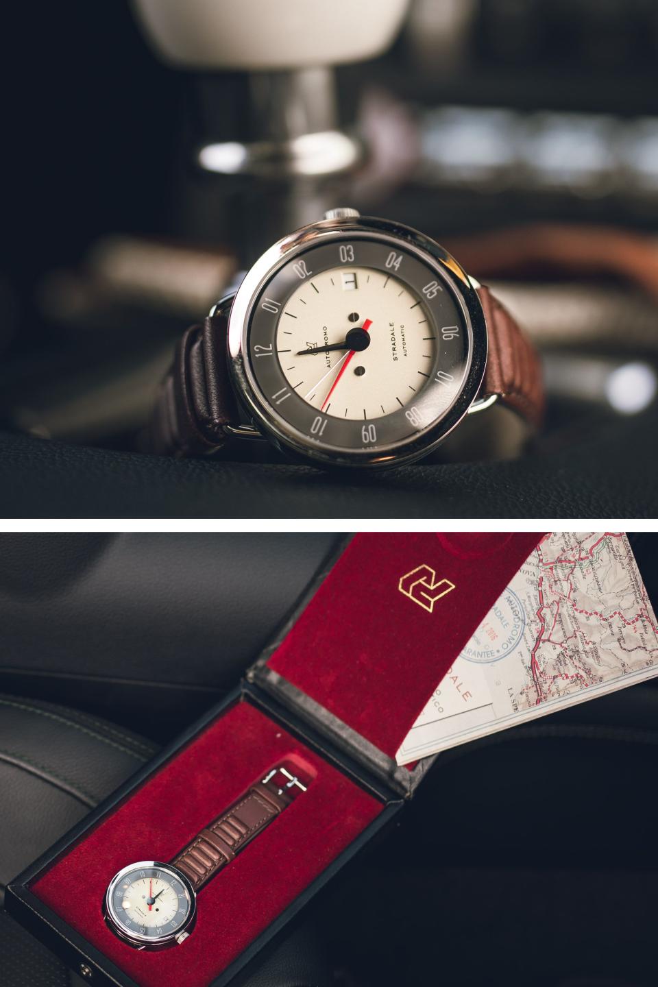 <p><strong>autodromo</strong></p><p>huckberry.com</p><p><strong>$875.00</strong></p><p><a rel="nofollow noopener" href="https://huckberry.com/store/autodromo" target="_blank" data-ylk="slk:Shop Now;elm:context_link;itc:0;sec:content-canvas" class="link ">Shop Now</a></p><p>Yes, we know, premium watches are often pricey, making them dicey gift propositions. But Autodromo's wristwatches are generally affordable given their specifically automotive flair and Japanese automatic movements. Several choices are priced well below $1000; <a rel="nofollow noopener" href="https://huckberry.com/store/autodromo/category/p/19833-stradale" target="_blank" data-ylk="slk:the Stradale;elm:context_link;itc:0;sec:content-canvas" class="link ">the Stradale</a> pictured here is $875. Choose which style suits you-most have faces resembling gauges-and the desired strap and bezel, and you'll have a slick everyday watch that telegraphs your car nuttiness.<br></p>