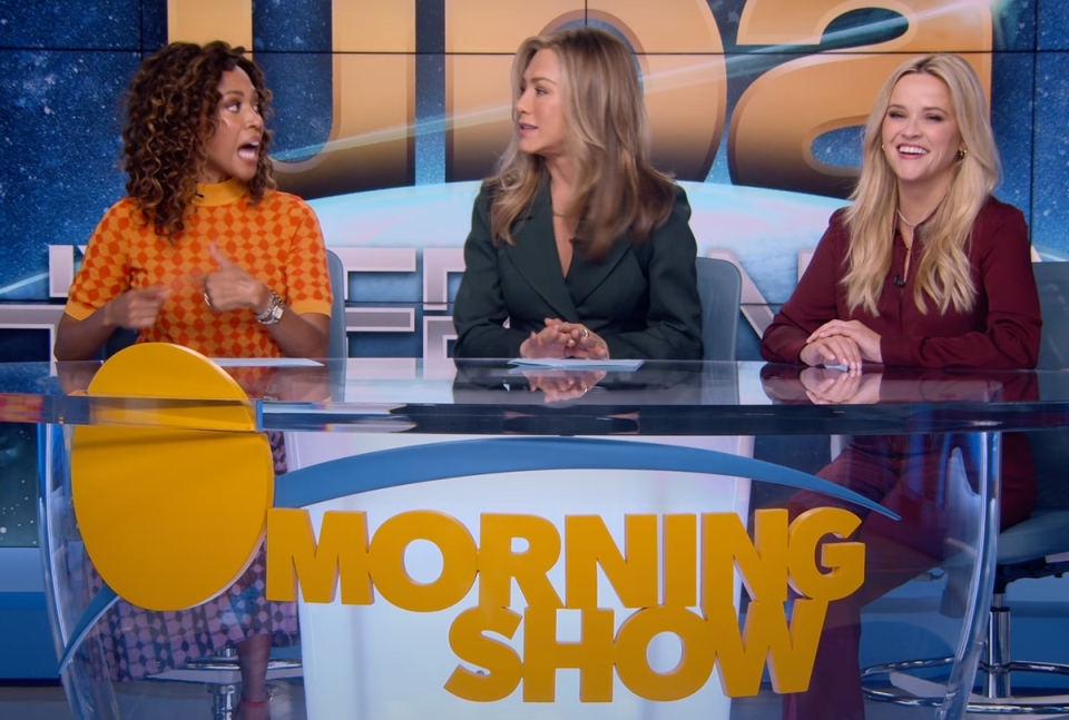 Nicole Beharie, Jennifer Aniston and Reese Witherspoon in ‘The Morning Show’ (Apple TV+)