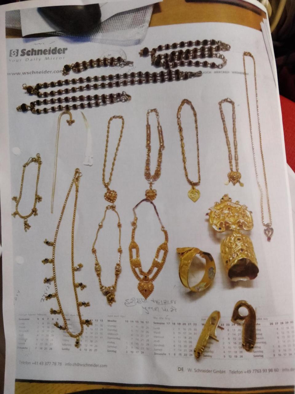 Some of the items taken from the Shri Kutch Satsang Swaminarayan Temple in Harrow (Met Police)