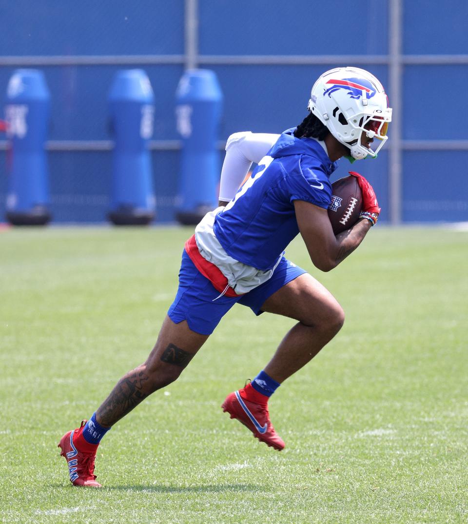 Bills Damar Hamlin during defensive drills during OTAs. 