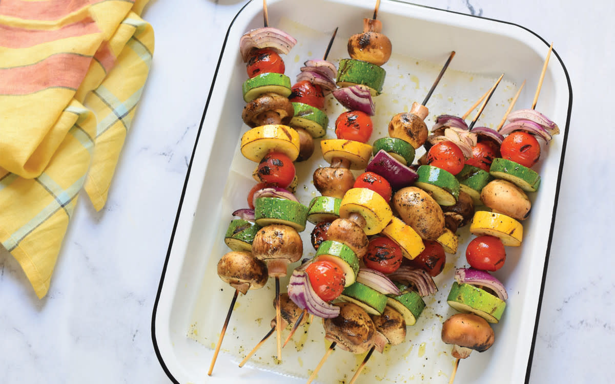 <p>Teresa Blackburn / Al Roker</p><p>These simple, colorful veggie skewers are a beautiful way to showcase seasonal produce, and you can change up the mix of vegetables as you like.</p><p><strong>Get the recipe: <a href="/1211916/alison-ashton/al-roker-grilled-vegetable-skewers-recipe/" data-ylk="slk:Al Roker's Grilled Vegetable Skewers;elm:context_link;itc:0;sec:content-canvas" class="link rapid-noclick-resp">Al Roker's Grilled Vegetable Skewers</a></strong></p>