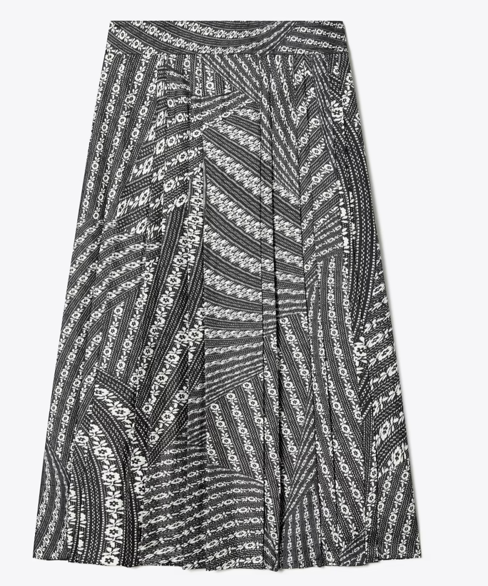 Tory Burch Pleated Silk Skirt