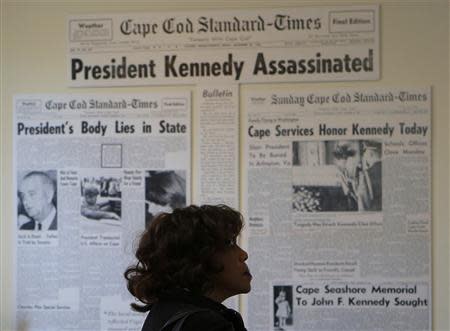 Visitors tour the John F. Kennedy Hyannis Museum in Hyannis, Massachusetts November 14, 2013. November 22 will mark the 50th anniversary of his assassination in 1963. REUTERS/Brian Snyder