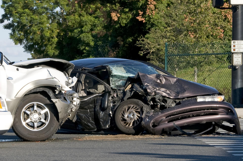 A demolished car