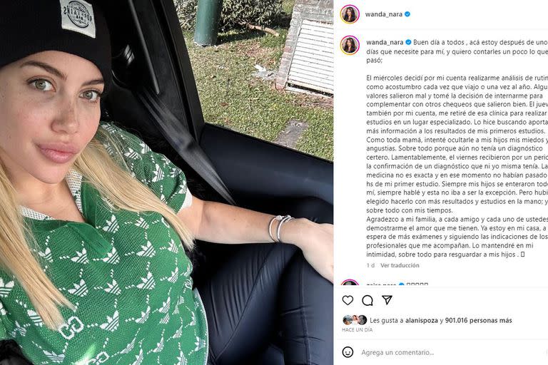 El descargo de Wanda Nara en redes sociales