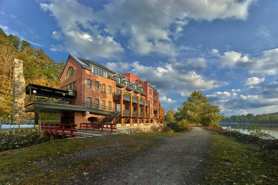 The exterior of River House at Odette's in New Hope, PA