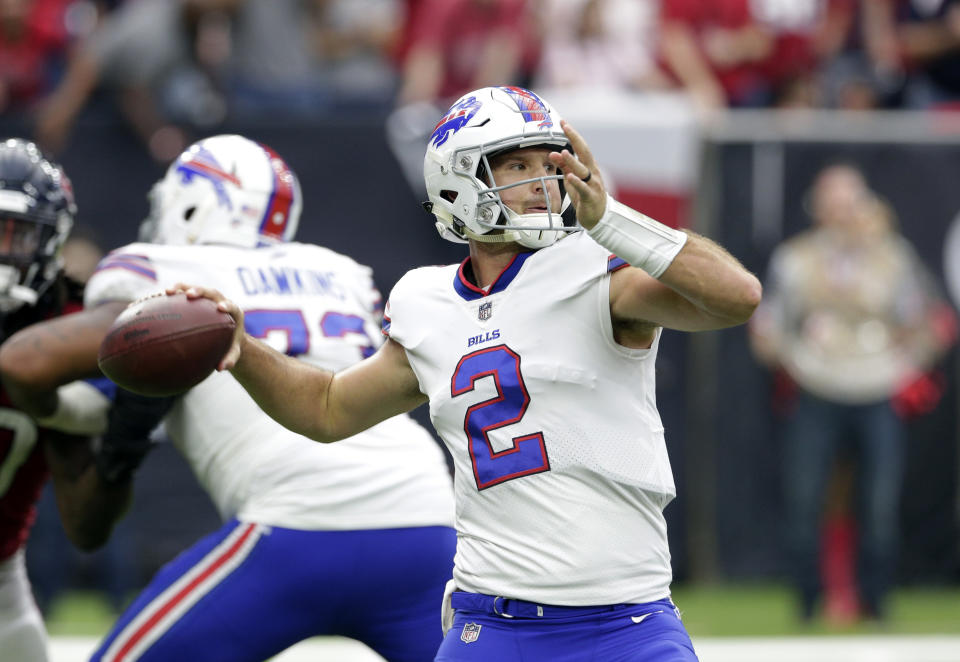 The Oakland Raiders have reportedly signed quarterback Nathan Peterman to its practice squad. (AP)