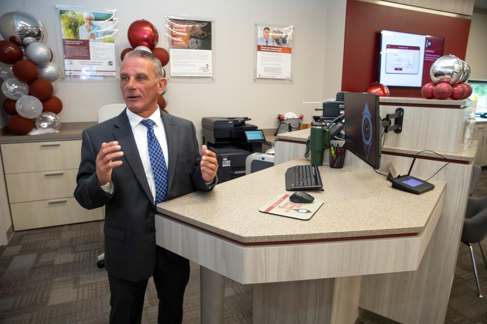 Bank manager Matteo DiGrigoli talks about local banking from the new branch. First Commerce has opened a new branch in Jackson, a rarity in an industry that has quickly been closing physical locations.  
Jackson, NJ
Wednesday, September 13, 2023