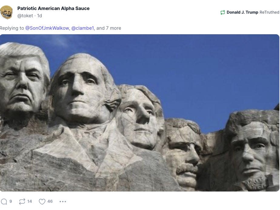 Screengrab of Truth Social post from Donald Trump on June 6 2022