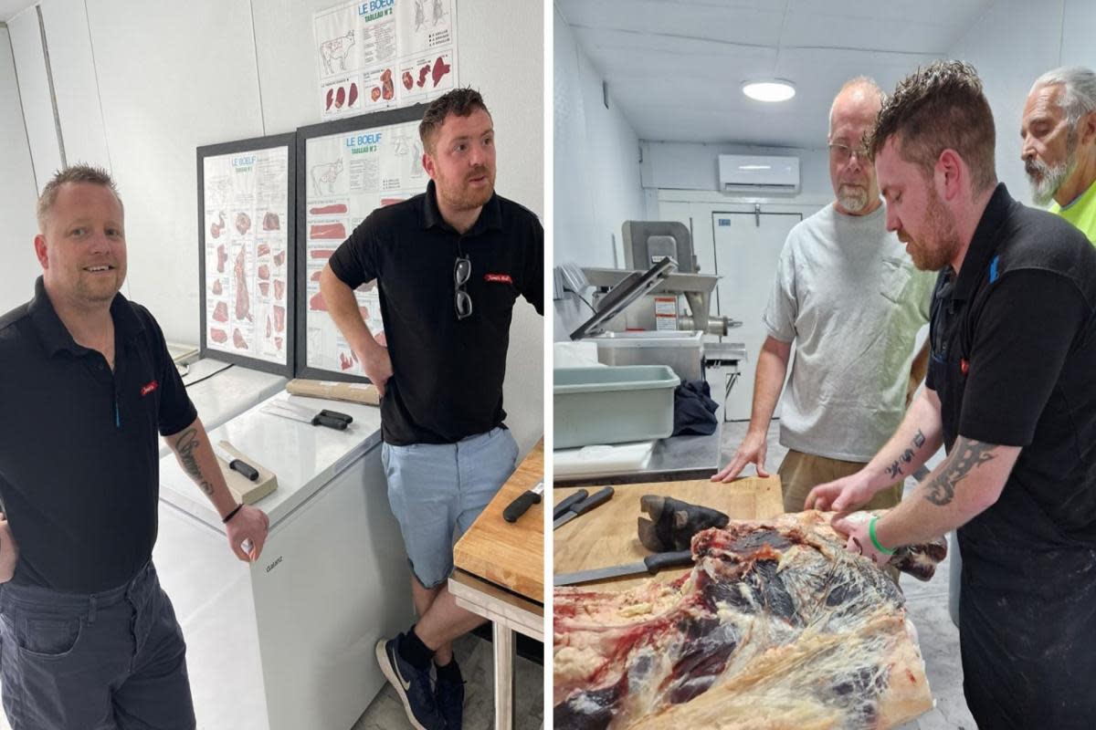 Jamie Towells, owner of Jamie's Meat Inn, which has stores in Sudbury and Haverhill, travelled to Florida at the end of April to teach butchery skills <i>(Image: Jamie Towells)</i>